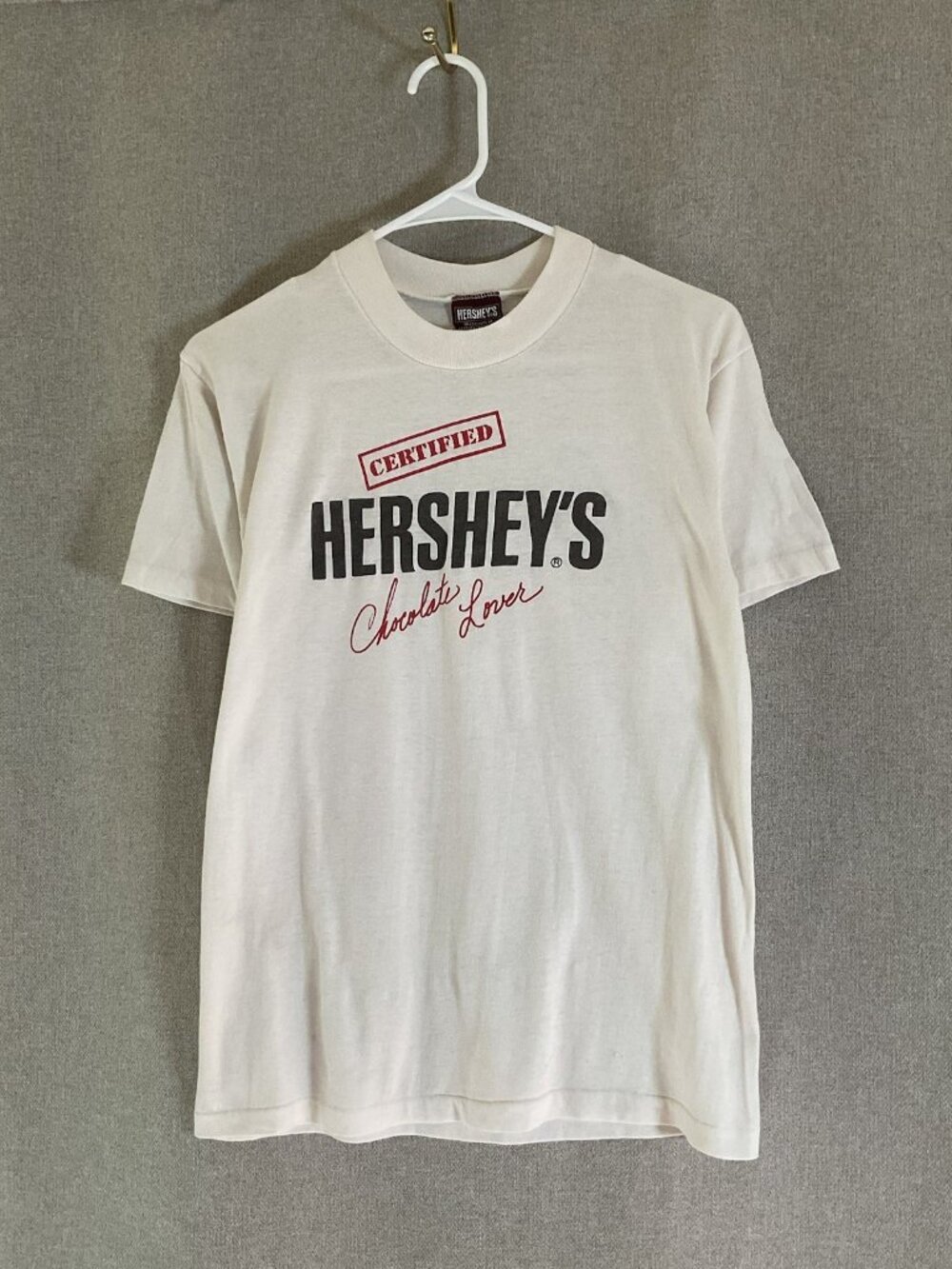 Vintage Hersheys Chocolate Lovers USA T Shirt Americana Medium White